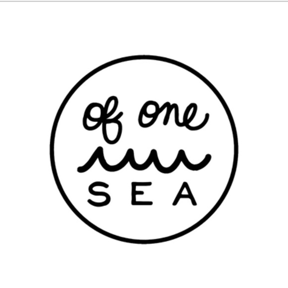 Of One Sea Swim Shorts size 1/2 Blue with retro side stripes. - Picture 7 of 7